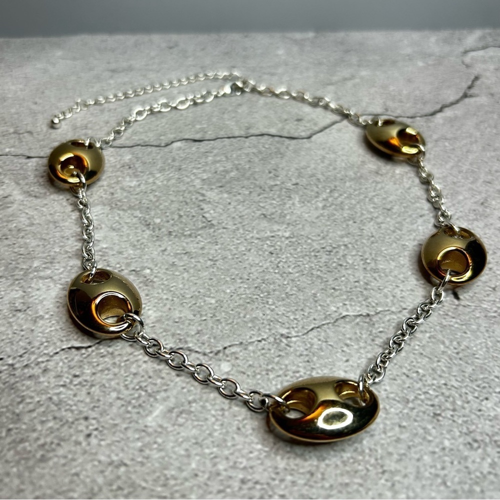 Unique Gold and Silver Tone Necklace - Picture 2 of 3